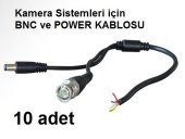 10 Adet Güvenlik Kamera Kablosu Bnc Ve Jak Fişli - 1