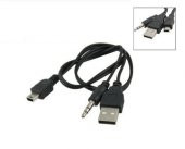Mp3 Mp4 Player Usb Şarj ve 3.5Mm Aux Kablo Usb To 5 Pin Mini Usb - 2