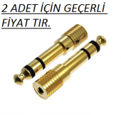 Çivi Jak Çevirici 6.3 Mm Erkek 3.5 Mm Dişi Dönüştürücü Jack Altın - 1