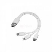 3 In 1 Lightning Micro Usb Type C Şarj Data Kablo Lg Iphone Ipad - 1