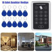 Rfıd Şifreli Kapı Kilidi Kartlı Geçiş Göstergeç 10 Adet Anahtar thumbnail 1