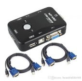 2 Port Usb Kvm Switch 2 Pc Kasa Tek Kontrol + 2 Adet Vga Kablo - 1