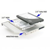 Dvd Yuvasına Ssd Hdd Bağlama Ssd Caddy 12.7 Mm Kızak 2 Hdd Bağla - 7
