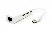 Usb 3.1 Type C 10/100Mbit Ethernet Adaptörü 3 Port Usb 2.0 Hub thumbnail 2