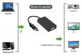 Displayport To Hdmi Dvi Vga Çevirici Projeksiyon Görüntü Aktarma thumbnail 2