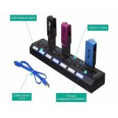 7 Port Usb 3.0 Hub Çoklayıcı Anahtarlı Yüksek Hızlı 1Tb Destekli (278557913) - 1