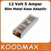 12V 5A Şerit Led Trafosu Kamera Adaptörü Slim Metal Kasa - 1