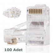 Rj45 Cat6 Altın Uçlu Jack Konnektör 100 Adet - 1