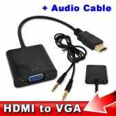 Hdmi To Vga Kablo Görüntü Ses Dönüştürücü Ses Kablosu - 1
