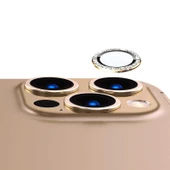 Gpack Apple iPhone 14 Pro Max Kamera Lens Koruyucu Taşlı Metal Tekli CL06 - 3