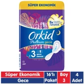 Orkid Platinum Süper Ekonomik Ped Gece 16x4 64 Adet - 1
