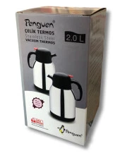Penguen 2 Litre Çift Kat Çelik Çay Termosu 1200P Yeni Model thumbnail 2