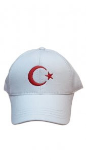 salarticaret Beyaz Ay Yıldızlı Şapka Standart Beden - 1