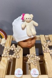 Ayıcıklı Kız Bebek Penye Bere 0-12 Ay - 9