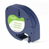 Puun DYMO LetraTag 59422 PLASTİK BEYAZ ETİKETE SİYAH (S0721660) (12mm x 4M) - 1