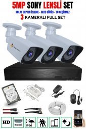 Bycam 3 Kameralı  Full Set 5 M.Pixel Sony Lens 1080P 250GB Hdd - 1