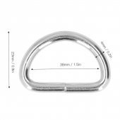 20 Adet Metal D Halka 38mm Genişlik Çanta Yapımı İçin - 1