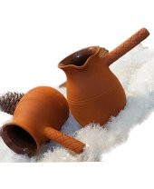 El Yapımı Toprak Cezve 4 Kişilik - Çömlek Keyfi - Çeyiz - Hediye - Kahve Keyfi thumbnail 1