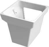 Turkuaz Cerastyle Bella Lavabo 70x45 cm ve Kübik Yarım Ayak - 3