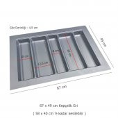 Çekmece İçi Kaşıklık Kepçelik 67 x 49 cm Gri Mutfak Düzenleyici - 2