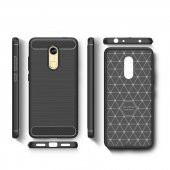 Xiaomi Redmi 5 PLUS Kılıf Antişok Karbon Silikon Kapak Kılıf + Cam - 1