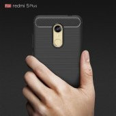 Xiaomi Redmi 5 PLUS Kılıf Antişok Karbon Silikon Kapak Kılıf + Cam - 2