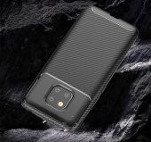 Huawei Mate 20 Pro Kılıf Antişok Karbon Silikon + Tam Kapatan Esnek Ekran Koruma - 6