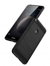 Huawei P9 Lite 2017 Kılıf Karbon Fiber Silikon Kapak + Nano Cam - 4