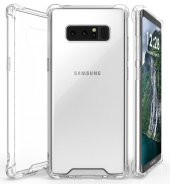 Samsung Galaxy Note 8 Kılıf Kenar Korumalı Şeffaf Antişok Silikon Kılıf - 1