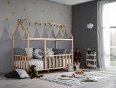 BABY KİNDER ÇATILI DOĞAL MONTESSORİ BEBEK & ÇOCUK KARYOLASI Doğal Çam 80 x 180 - 1