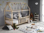 BABY KİNDER ÇATILI DOĞAL MONTESSORİ BEBEK & ÇOCUK KARYOLASI Doğal Çam 80 x 180 - 10