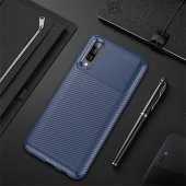 Samsung Galaxy A50 Kılıf Antişok Karbon Silikon Kapak+6D Nano Cam - 6