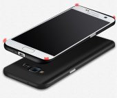 Samsung Galaxy J7 Core Kılıf Mat Silikon Kılıf + Kırılmaz Cam - 5