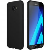 Samsung Galaxy A7 2017 Kılıf Mat Silikon Kılıf + Kırılmaz Cam - 3