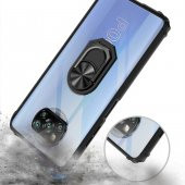 Xiaomi Poco X3 Kılıf Yüzüklü Arkası Şeffaf Antişok Silikon Kapak - 4