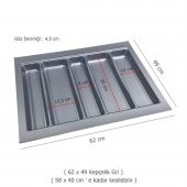 Çekmece İçi Kaşıklık ve Kepçelik 2 li Set 62 x 49 cm Gri - 3