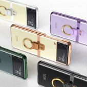 Samsung Galaxy Z Flip 3 Kılıf Yüzüklü Color Plating Sert Kıpta Kapak - 6