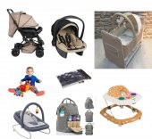 Bebek Çeyiz Seti 8 Parça Çift Yön Bebek Arabası Beşik Ana kucağı Yürüteç Puset Yağmurluk Çanta - 1