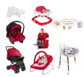 LETS GO BABY 12 Parça Bebek Çeyiz Seti Mama Sandalyesi Çift Yön Bebek Arabası Küvet Takımı - 1