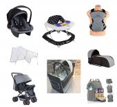 AlmiraKids 8 Parça Set Çift Yön Bebek Arabası Portbebe Kanguru Sallanır Beşik Puset Yürüteç thumbnail 1