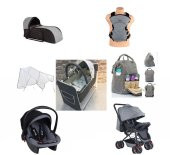 AlmiraKids 7 Parça Set Çift Yön Bebek Arabası Beşik Katlanır Küvet Puset Portbebe Kanguru - 1