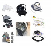 LETS GO BABY Beşik Bebek Çeyiz Seti 12 Parça Çift Yön Bebek Arabası Beşik Ana Kucağı 076125993656 - 1