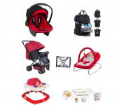 LETS GO BABY Bebek Çeyiz Seti 11 Parça Çift Yön Bebek Arabası Beşik Ana Kucağı Yürüteç Puset Küvet - 1