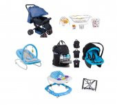 LETS GO BABY Bebek Çeyiz Seti 11 Parça Çift Yön Bebek Arabası Beşik Ana Kucağı Yürüteç Puset Küvet - 1