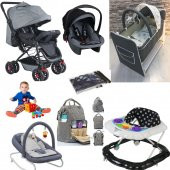 Bebek Çeyiz Seti 8 Parça Çift Yön Bebek Arabası Beşik Ana kucağı Yürüteç Puset Buldak Oyuncak Hediye - 1