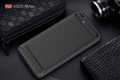 Asus Zenfone 4 Max ZC554KL Kılıf Karbon Fiber Silikon Kapak + Cam - 3