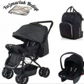 çiftyön bebek arabası puset anakucağı anne bebek çantası yağmurluk 4 parça set thumbnail 2