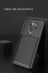 Xiaomi Redmi Note 8 Pro Kılıf Antişok Karbon Silikon Kapak + Cam - 5