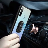 Xiaomi Redmi Note 8 Kılıf Yüzüklü Arkası Şeffaf Antişok Silikon Kapak - 5