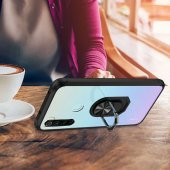 Xiaomi Redmi Note 8 Kılıf Yüzüklü Arkası Şeffaf Antişok Silikon Kapak - 9